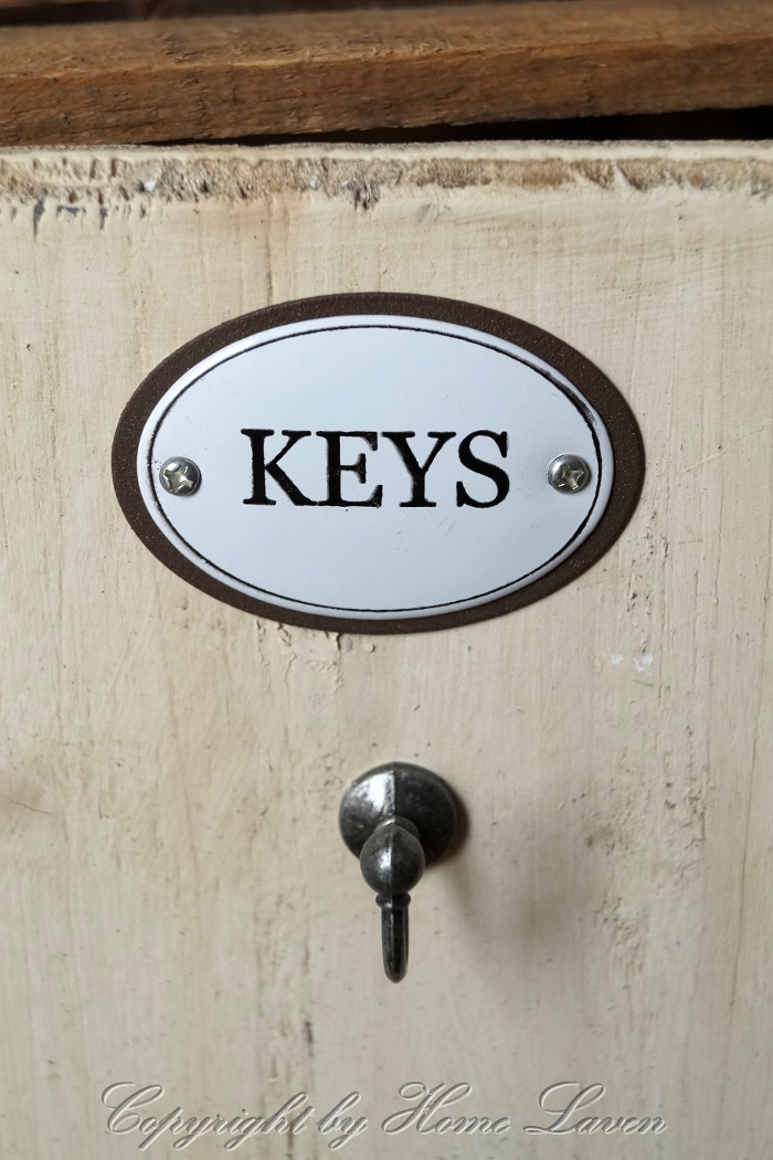 Schlüsselkasten Schlüsselschrank Vintage Stil Glasherz Haken